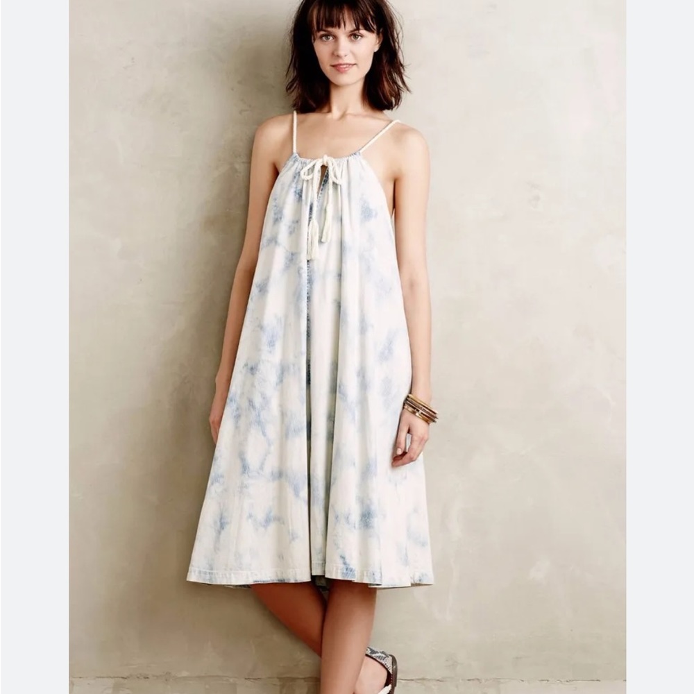 Anthropologie Holding Horses chambray tie dye swing dress, S. - Picture 9 of 16